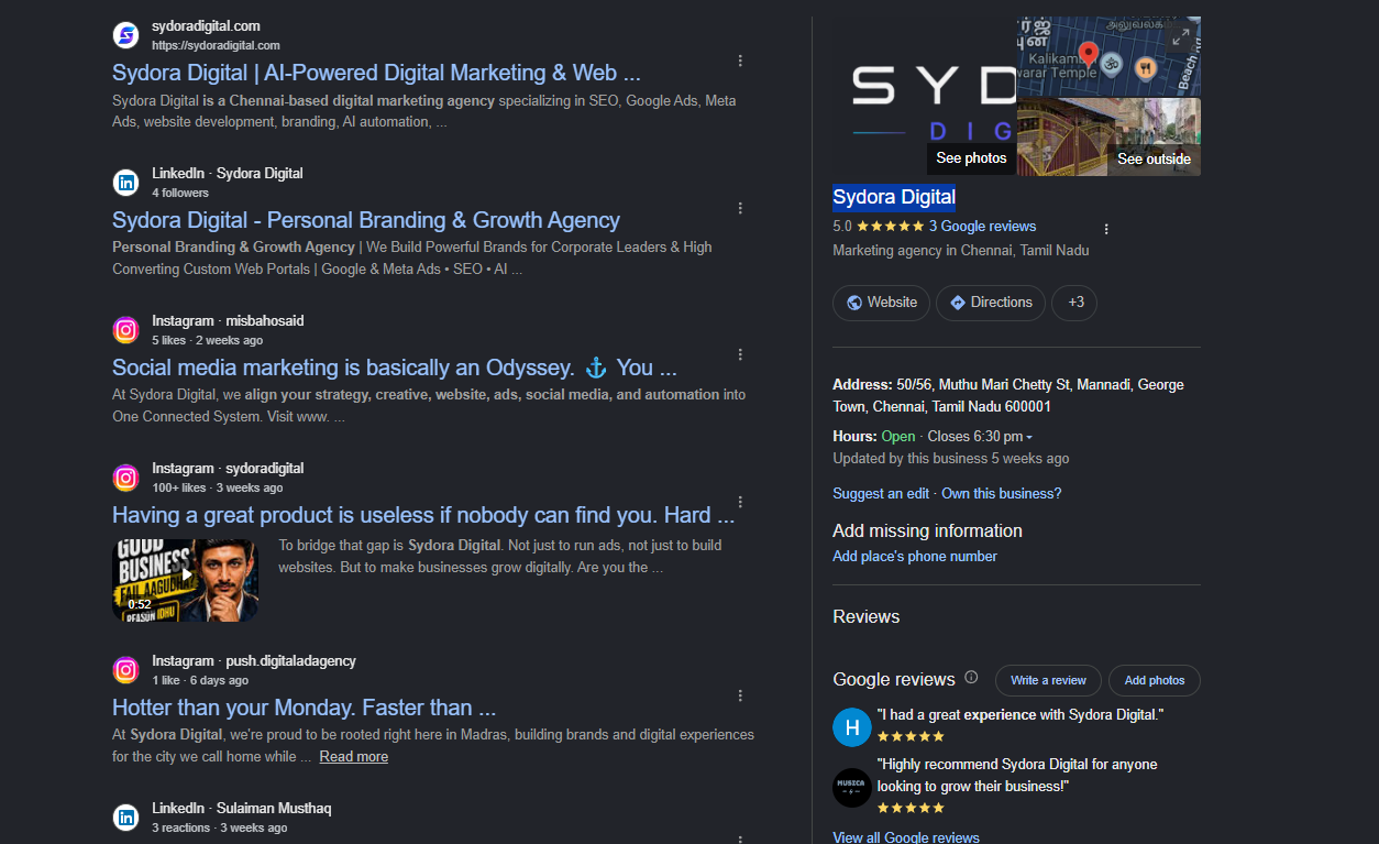 Digital marketing agencies in Parrys, Chennai, showcasing leading agencies, local SEO expertise, online visibility, and digital marketing services