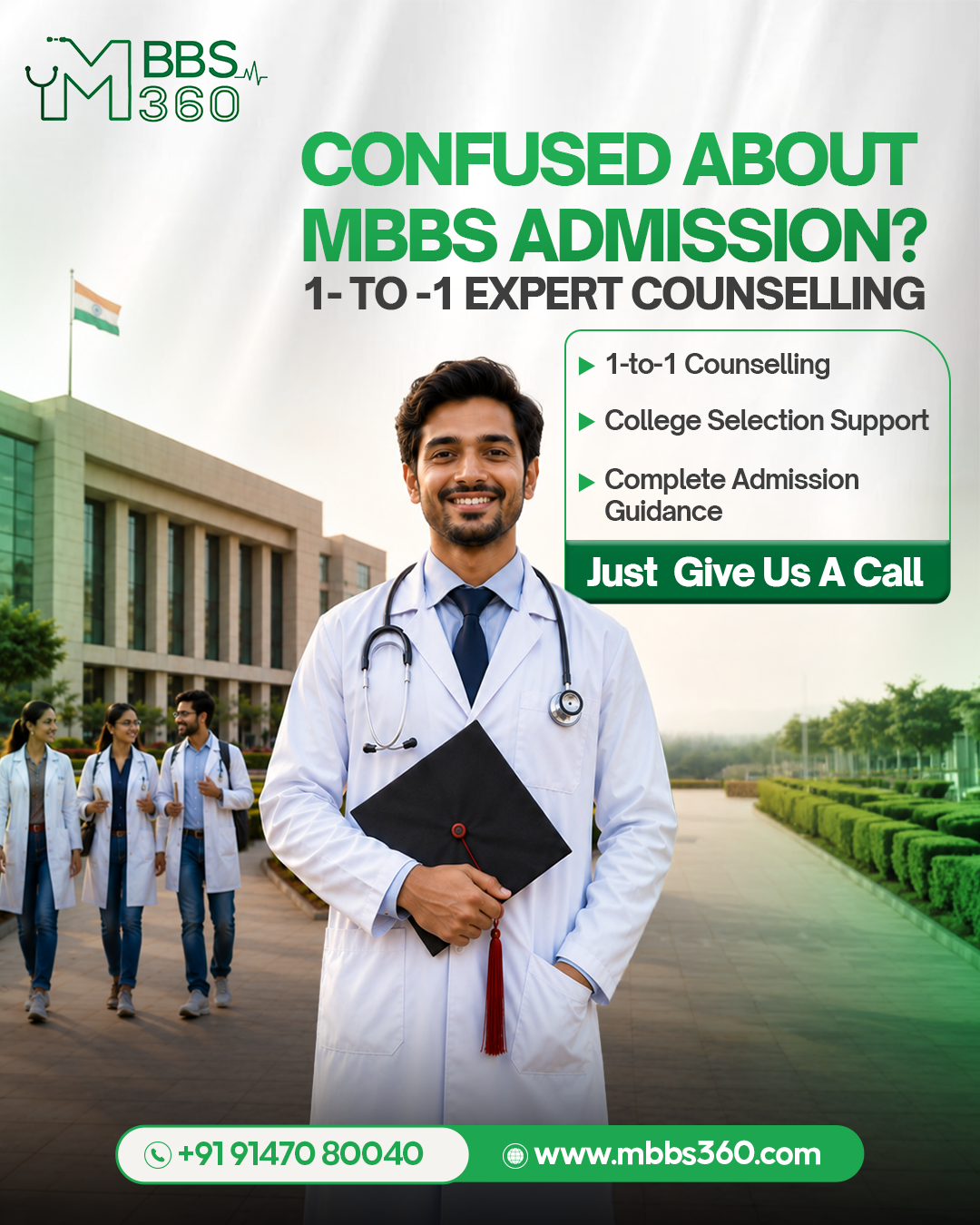 MBBS admission counselling campaign by a marketing company in Chennai expert promoting one-to-one counselling, college selection support, and admission guidance