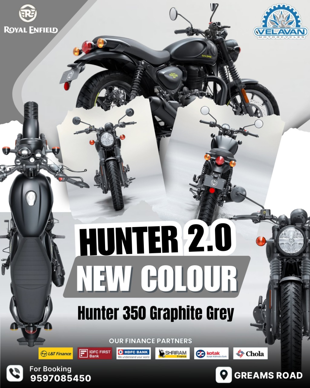  Royal Enfield Hunter 350 New Colour promotional campaign by Velavan Motors showcasing the creative expertise of social media management companies
