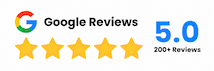 Google Reviews 5 star rating showcasing the credibility of digital marketing firms with 200 plus customer reviews